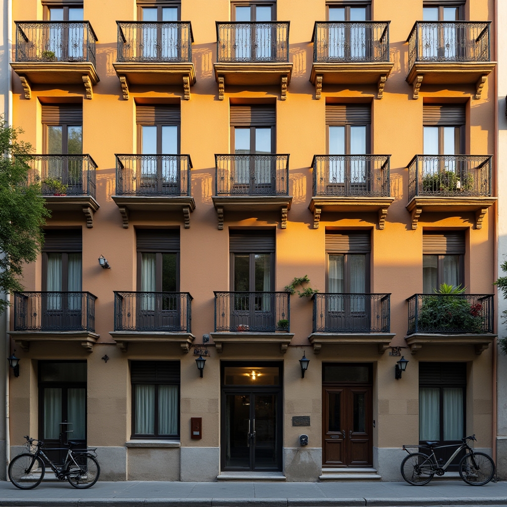 Fachada de un edificio residencial de varias plantas en Barcelona